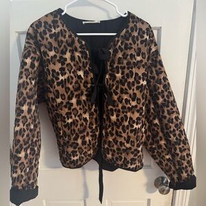 Woman’s Uncharted Threads Animal Print Tie Front Size Large NWT